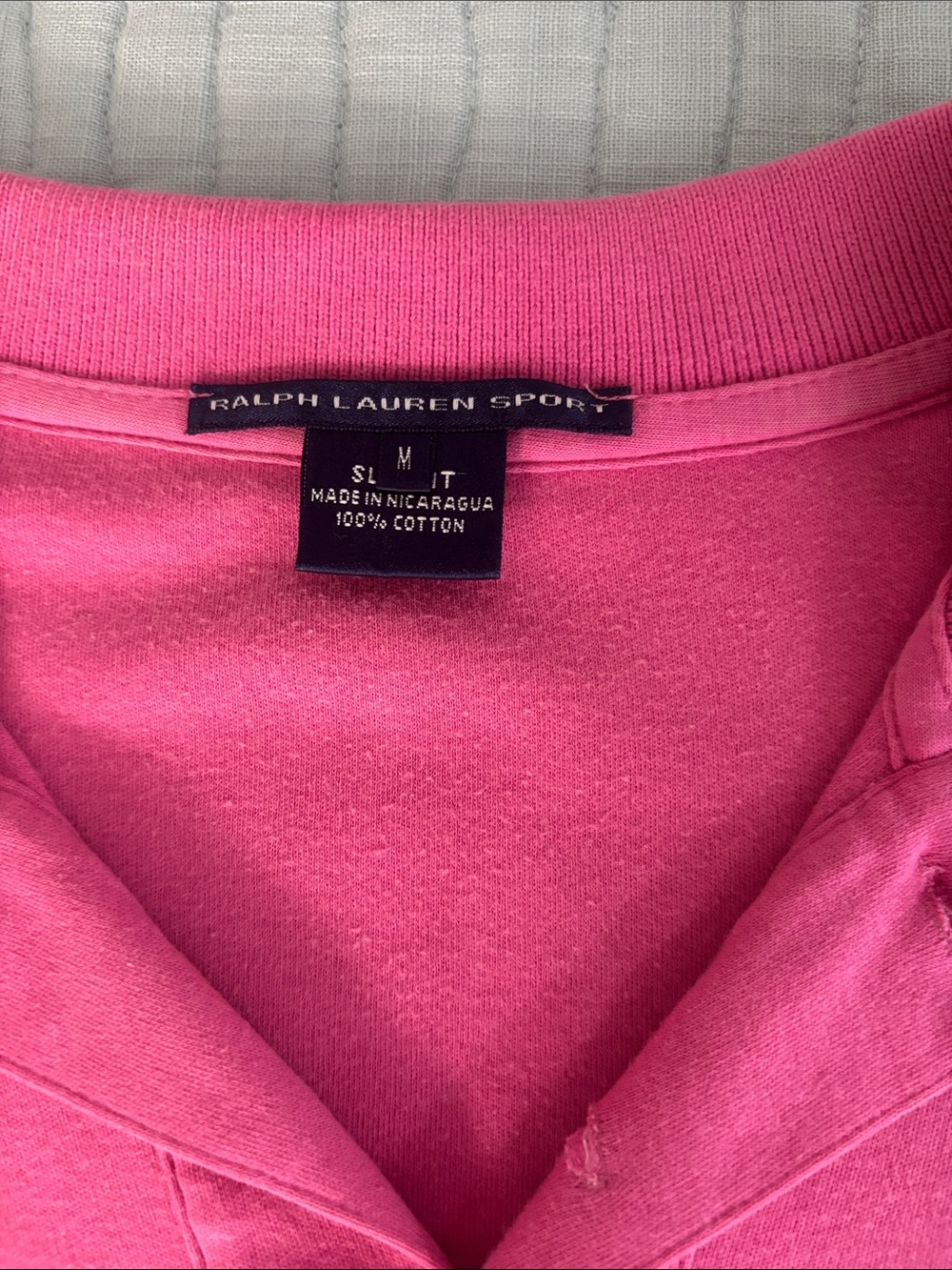 Ralph Lauren Women 100% Cotton Pink Polo with Navy Pony Medium - Picture 4 of 7